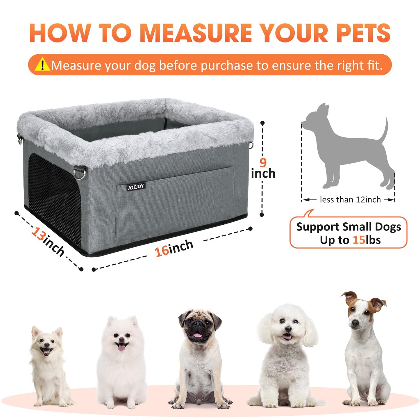 JOEJOY Dog Booster Seat for Pets up to 20 lbs