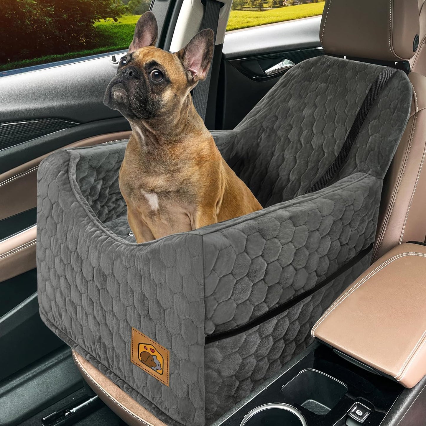 Travel Dog Car Seat for Dogs up to 35 lbs – Gray